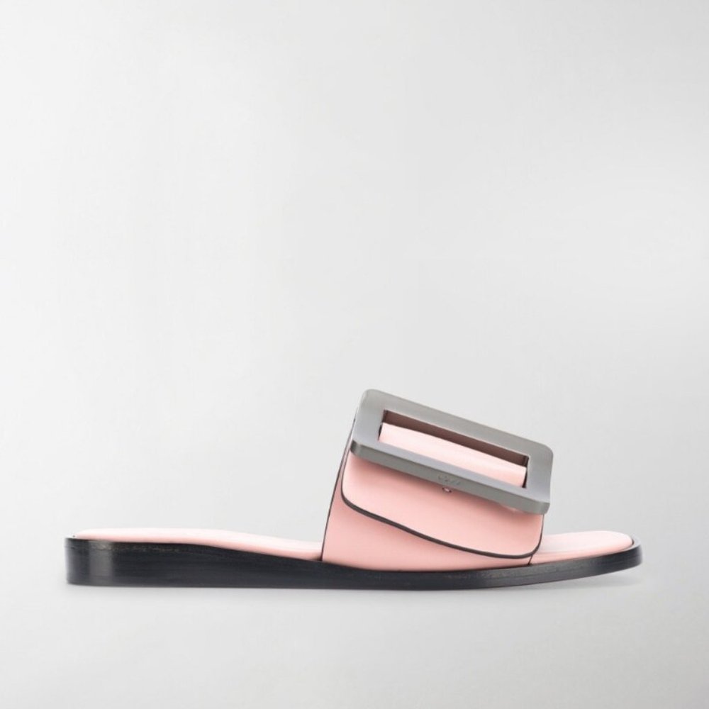 Boyy 20mm Buckled Leather Slide Sandals Pink